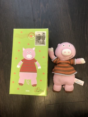 Latitude Enfant Grannimals Pink Knitted Plush Toy Dressed Pig With Original Box • £9