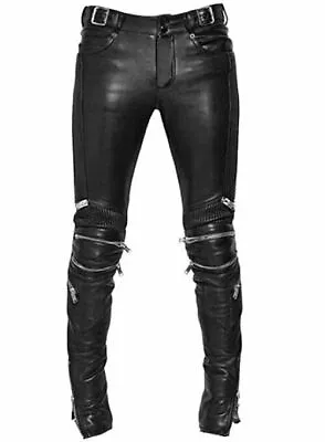 Trendy Stylish Men's Genuine Lambskin Real 100% Premium Leather Pant ZL-0081 • $159.99