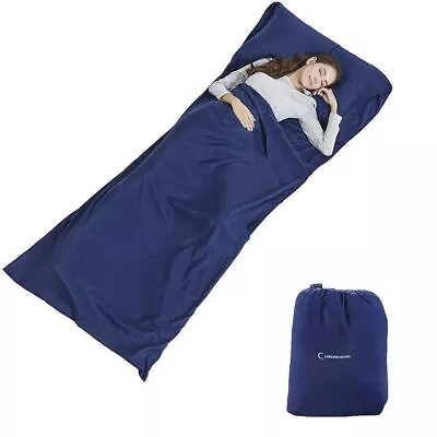 90x220cm Cotton Soft Sleeping Bag Liner Travel Sheet Camping Sleep Prevent Dirty • £3.74