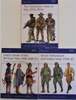 £11.50 • Buy 3 X  Osprey Men-At-Arms  Series #'s 513; 521; 526. Dutch & Australian Armies. Vg