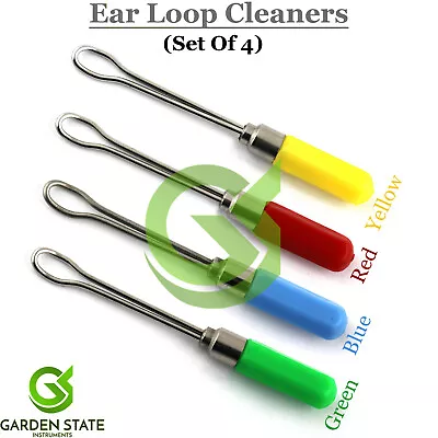 Ear Wax Curettes 4Pcs Colorful Loop Earwax Cleaning Dermal Curette ENT Care Tool • $10.36