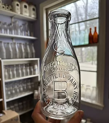 Qt Milk Bottle Belfield Dairy J D Beidelman Baltimore MD Maryland Emb Rare 1931 • $229.99