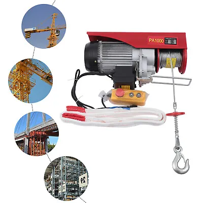 1Ton 2200LBS Electric Wire Cable Hoist Winch Crane Lift W/ Wired Remote Control • $217.55