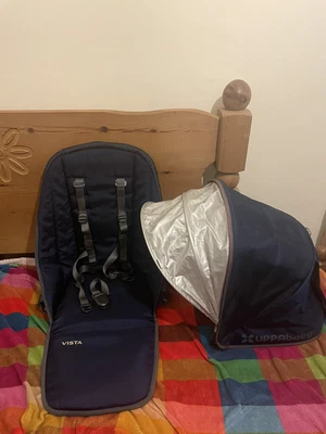 £30 • Buy Uppababy Vista 2015 Replacement Main Seat Fabric - NAVY COLOR