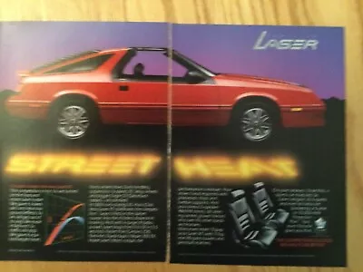 CHRY113 Advertisement 1985 ? Chrysler Laser XT TURBO 2 Page 2 Piece • $14.99