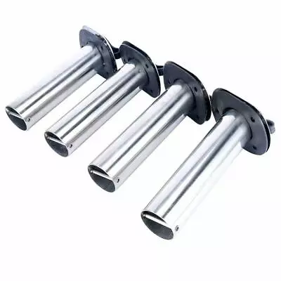 4X Marine Boat Fishing Rod Holder Stainless Steel 15 Degree Flush Mount Rod Pod • $43.15