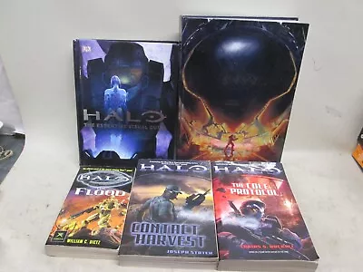 Halo Microsoft Xbox Lot Of 3 + Halo 4 & Essential Visual Guide HC & PB Books.* • $34.99