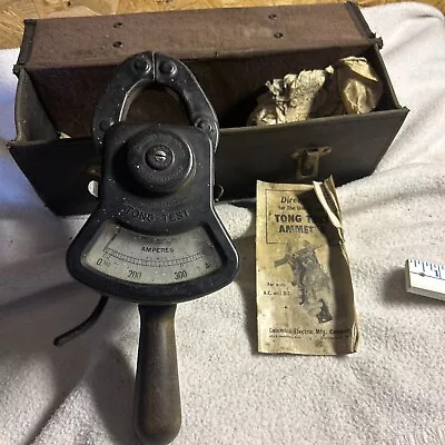 Vintage Columbia Electric Tong Test Ammeter Set Case Clamp On Amp Probe Meter • $25