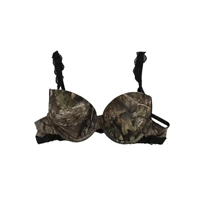 Mossy Oak Camo Black Lace Padded Bra - Camouflage Lace Lingerie • $28.95