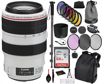 Canon EF 70-300mm F/4-5.6L IS USM Lens Essential Bundle Kit For Canon EOS - • $1354.95