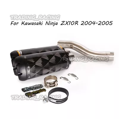 Exhaust System Mid-Pipe Steel Muffler For Kawasaki Ninja ZX10R 2004-2005 Escape • $222