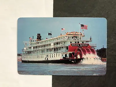 Vintage Swap Playing Card American Delta Queen Steamboat Cruise Boat Ship Advert • $1.28