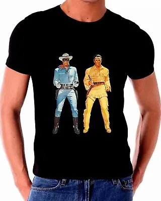 Lone Ranger And Tonto T-Shirt Old West TV Show Western Cowboys Retro Art Vintage • $12.95