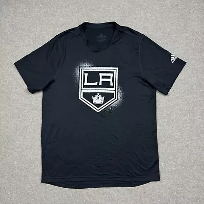 LA Kings T Shirt Mens Size M Black Short Sleeve NHL Hockey Adidas Logo Adults • $13.95