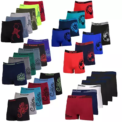 3 6 9 12 Mens Microfiber Boxer Briefs Underwear Seamless Stretchy Compression • $14.75