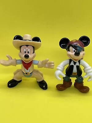 Mickey Mouse PVC Figurine Set Of 2 Cowboy Pirate Cake Topper Etc • $5.99