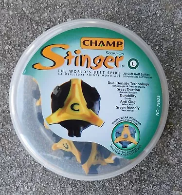 20 New Champ Men's Stinger Large Thread Soft Golf Spikes Packaged For Display • $10.99