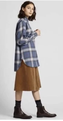 $25 • Buy J W Anderson X Uniqlo Flannel Tunic M Oversize Shirt Blue Red