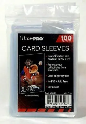 NEW Ultra Pro 100 Count Clear Poly Penny Trading Card Sleeves MTG Sports 81126 • $4.74