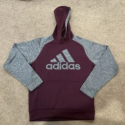 Adidas Hoodie Men’s Size Small Maroon / Gray Preowned Very Good Climawarm Used • $11.50