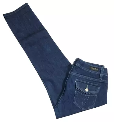 Vigoss Classic Mid-Rise Straight Flap Pockets Indigo Denim Women 11 Jeans 33x32 • $15