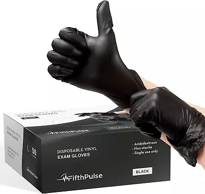 Black Vinyl Disposable Gloves - Powder And Latex Free Medical Exam Gloves • $11.70