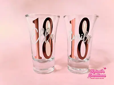 £3.99 • Buy Personalised Shot Glass Milestone Birthday Party Gift 18th 21st 30th 40th 50th