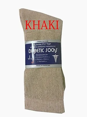 Diabetic KHAKI CREW SOCKS Circulatory Health Men’s Cotton ALL SIZE  • $6.99