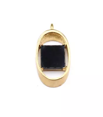 SI1419 Joseph Mazer Lucite Black Oval Pendant • $35