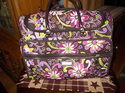 VERA BRADLEY Purple Punch 17” Rolling Travel Tote Carry On • $95