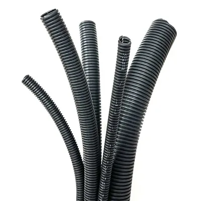 Black Flexible Conduit Split & Non Split Convoluted Tube Cable Tidy Trunking • £113.79