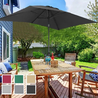 3Mx2M Outdoor Garden Parasol Sun Shade Patio Square Umbrella Crank Tilt Canopy • £55.95