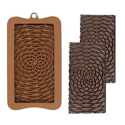£3.49 • Buy Geometric Coil Circles Chocolate Bar Mould Block Silicone Cake Candy Cookie Mold