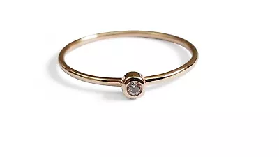 $120 • Buy Round Diamond Solid Gold Ring. 14K Rose Gold.