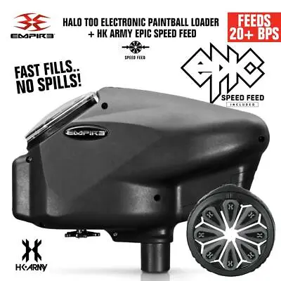 Empire Halo Too Electronic Paintball Loader + HK Army Epic Speed Feed - Charcoal • $92.95