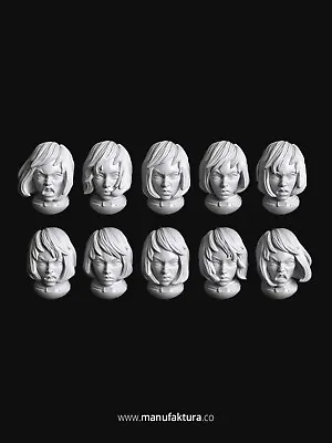 Sisters Of Battle 06b Heads X10 - 28mm Scale Resin Bits By Manufaktura Minis • $8