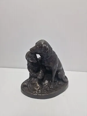 BRONZE STATUE Of GIRL AND HER DOG • $24.89