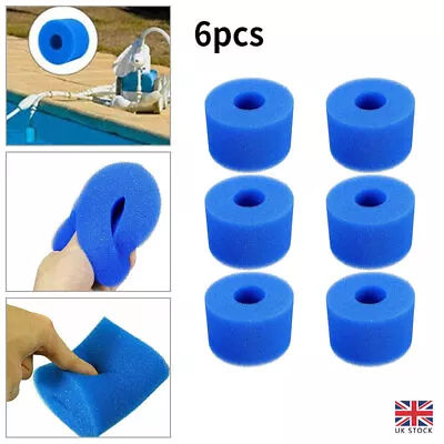 6X Foam Spa Tub Filters V1 S1 Washable Bio Sponge For Intex Reusable 73x108mm • £9.99