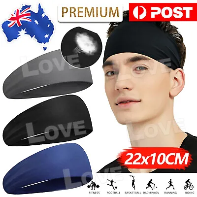 Women Men Sports Sweat Sweatband Headband Yoga Gym Stretch Head Band Hair Band • $4.45
