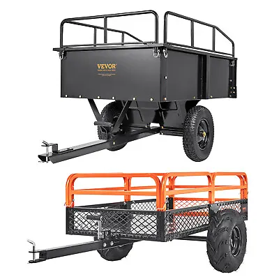 VEVOR Dump Trailer Tow Behind Dump Cart 750/1500 Lbs 15 Cu.Ft Steel Construction • $246.99