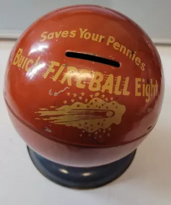 Vintage Buick FIREBALL Eight Saves Your Pennies  Best Buick Yet!  Tin Bank • $80