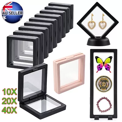 3D Floating View Coin Jewelry Display Frame Holder Stand Boxes Show Display Case • $14.99