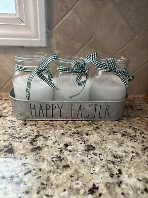 Rae Dunn 3 Pack Mason Jar Flameless Candle Set Happy Easter • $17.99