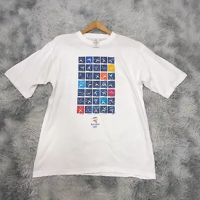 Vintage Official AOC Sydney 2000 Olympics Mens T-Shirt XL White Double Stitch • £24.72