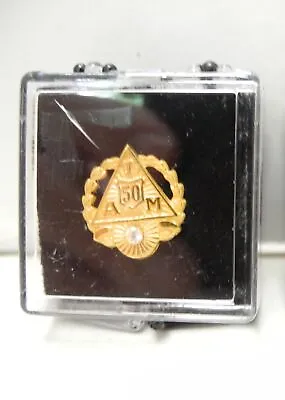 IAM International Association Of Machinists 50 Year Union Pin 10k Gold W Diamond • $11.95