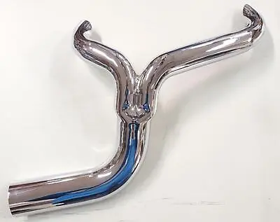 Heat Shield Chrome 2 Into 1 Turnout Header Exhaust Pipe Harley Softail Dyna Chop • $99.95