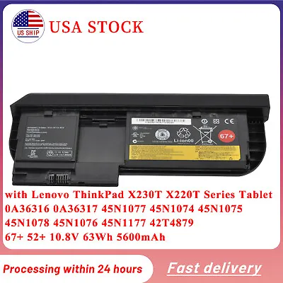 $59.99 • Buy Best Battery For Lenovo ThinkPad X230T X220T X220i Tablet 45N1079 0A36316 67+