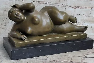 Classic Famous Botero Abstract Nude Female Bronze Sculpture Marble Statue Decor • $179.50