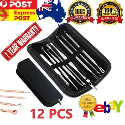 $5.99 • Buy Blackhead Remover Tool Pimple Blemish Popper Comedone Acne Cleaner Kit 4-12pcs