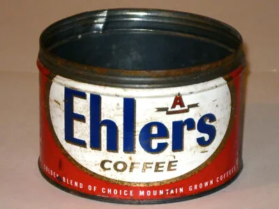Vintage 1958 EHLERS COFFEE Advertising Tin Can! GOLDEN ANNIVERSARY! Key Opened! • $18.99